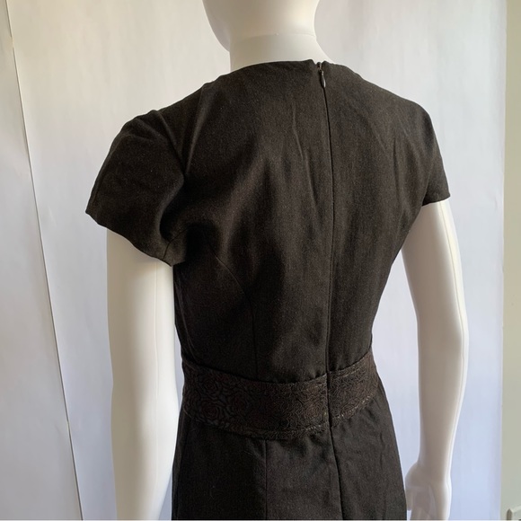 Etro Sheath Dress Lana Wool brocade trim waist - Picture 7 of 16